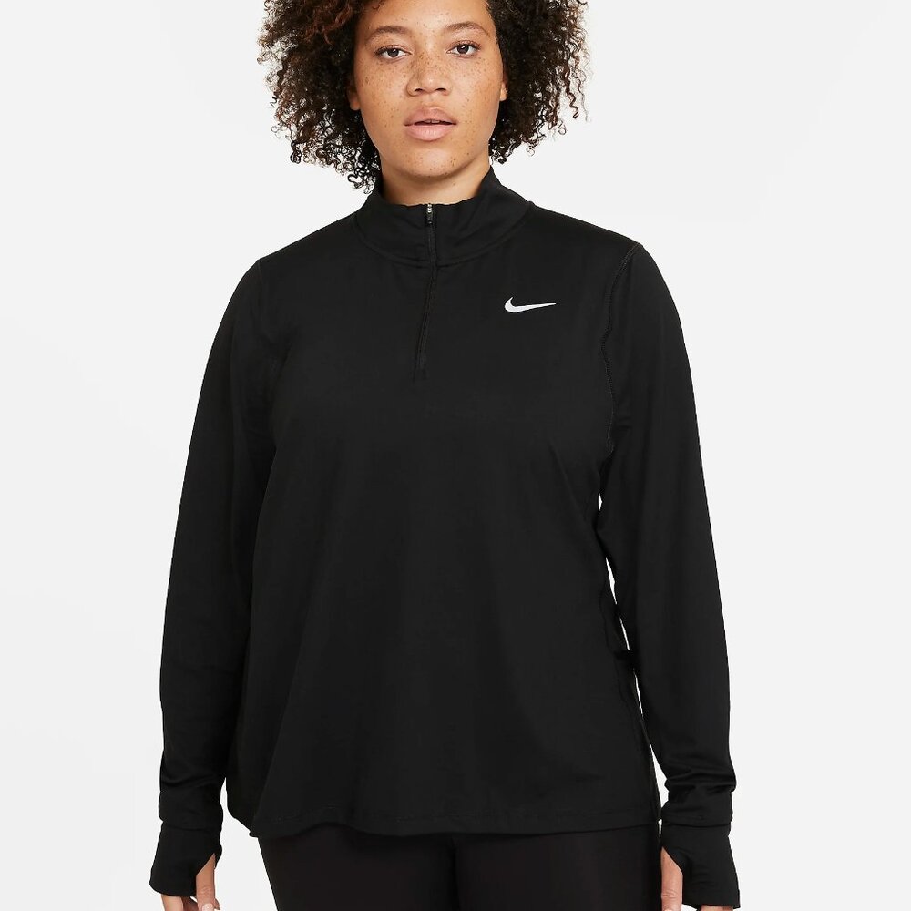 Nike Element Women's 1/2-Zip Running, Workout Top (1XL/BLACK)